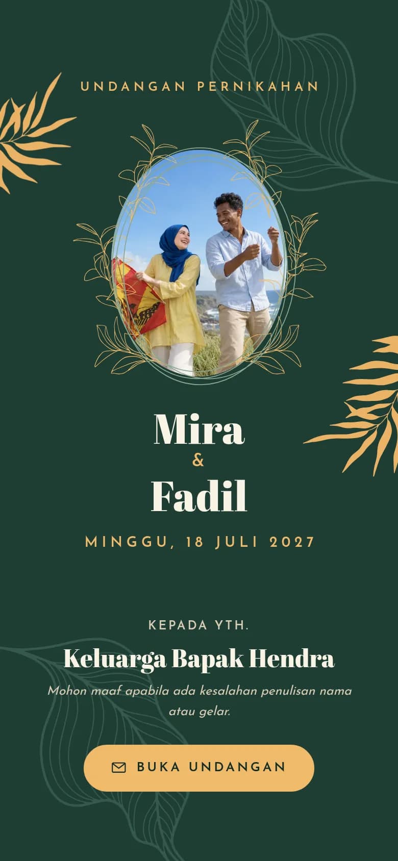 Sampul contoh undangan Palem