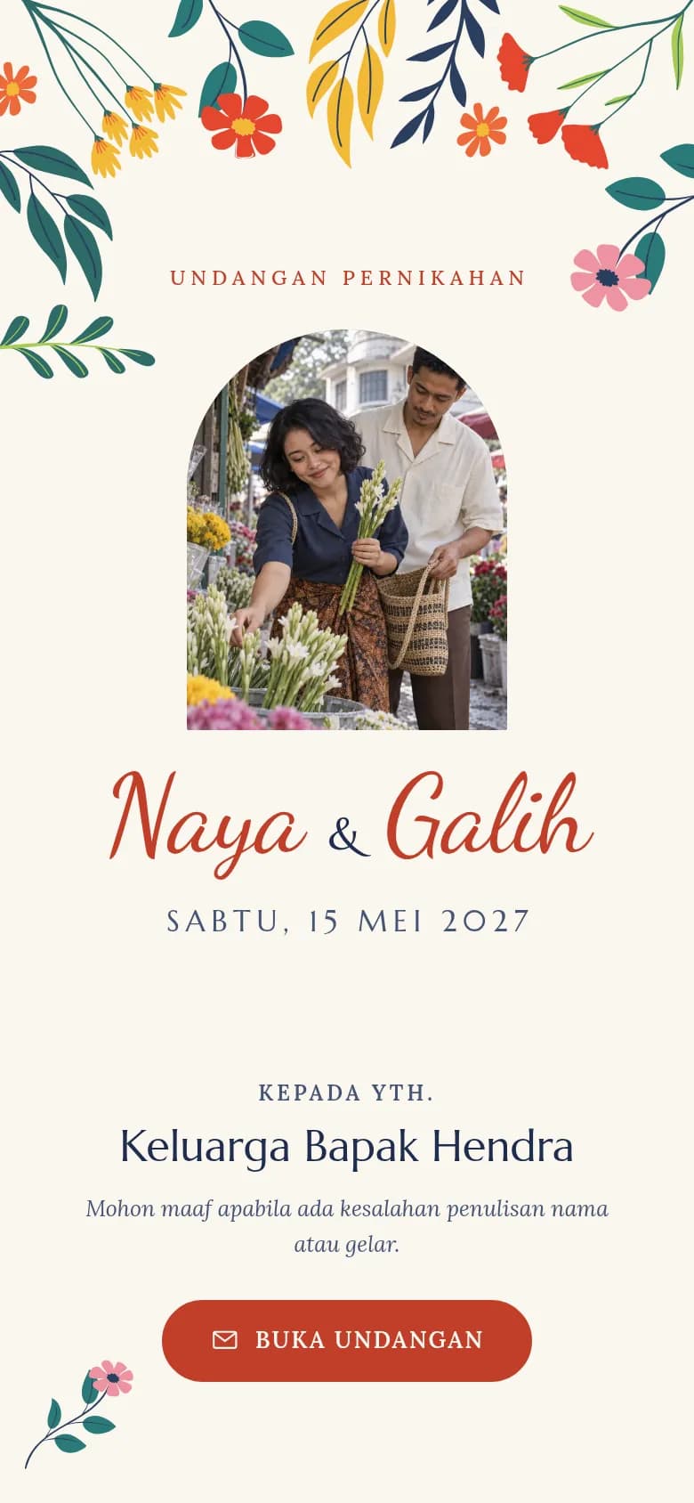 Sampul contoh undangan Riang