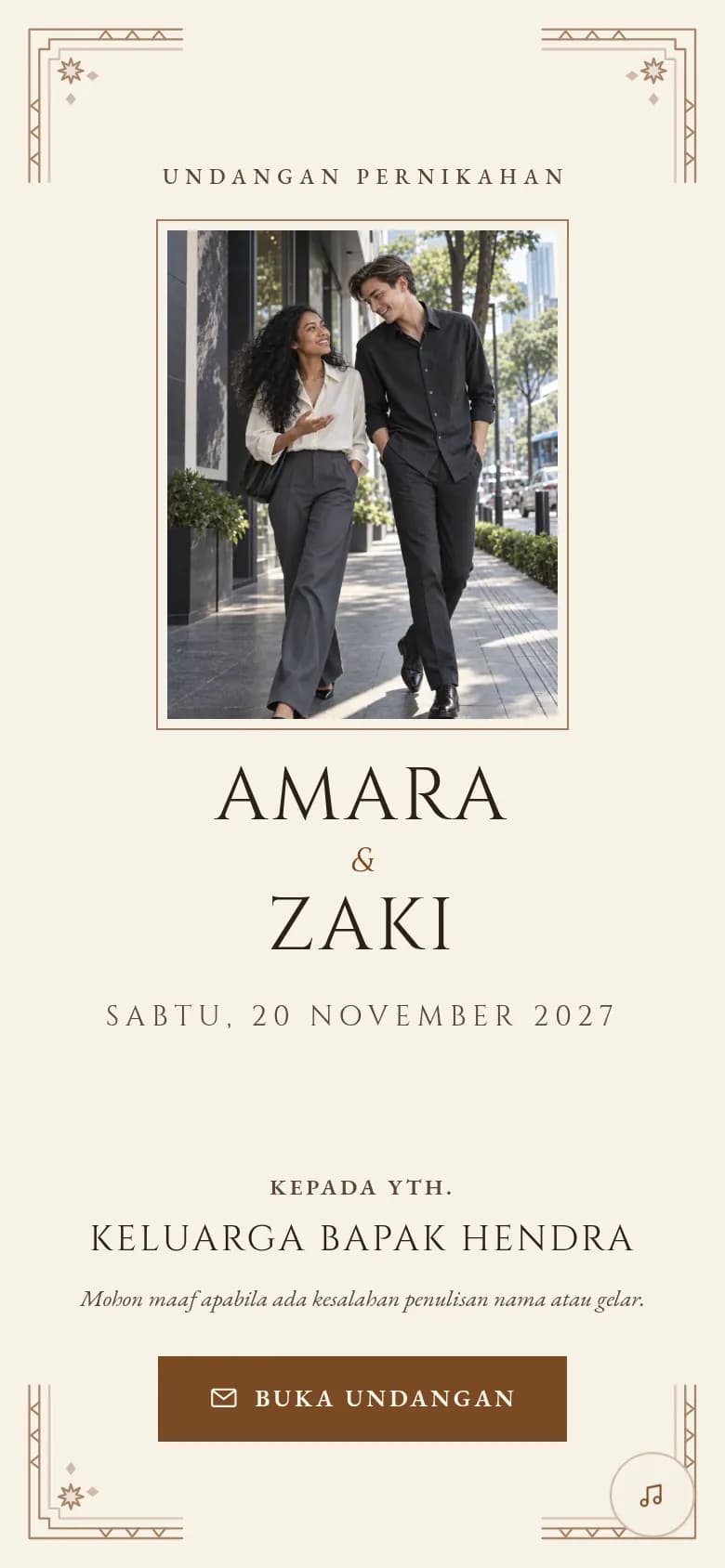 Sampul contoh undangan Klasik
