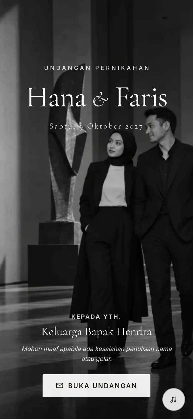 Sampul contoh undangan Modern